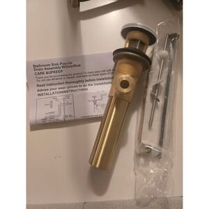 Black Matte top - Bathroom Sink Pop Up Drain Assembly W Overflow Brass Finish